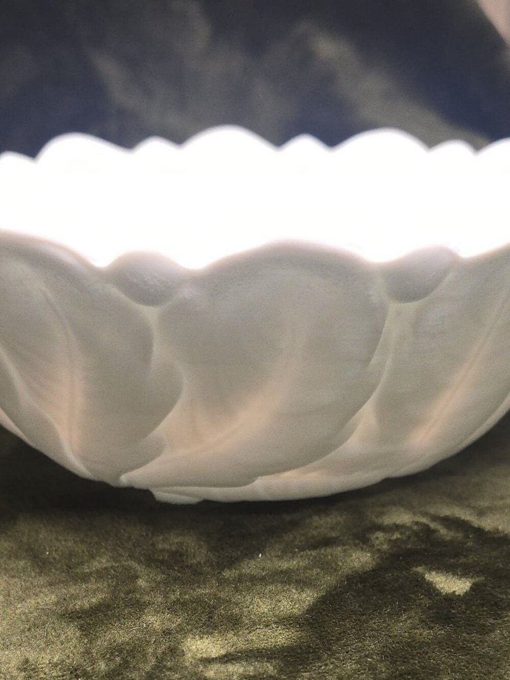 Vintage Indiana Glass Wild Rose Milk Glass Footed Serving Bowl 9"
